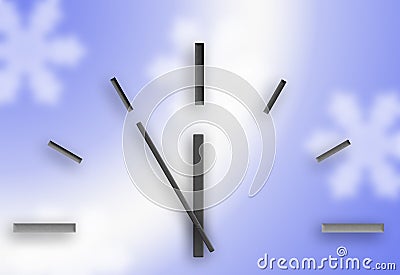 Clock on a blue background. Christmas Stock Photo