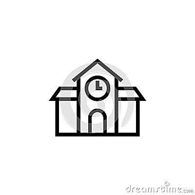 Clock, Building icon. Element of building icon. Thin line icon for website design and development, app development. Premium icon Cartoon Illustration