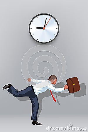 Clock businessman 03 Vector Illustration