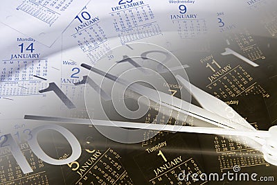Clock and Calendar Pages Stock Photo