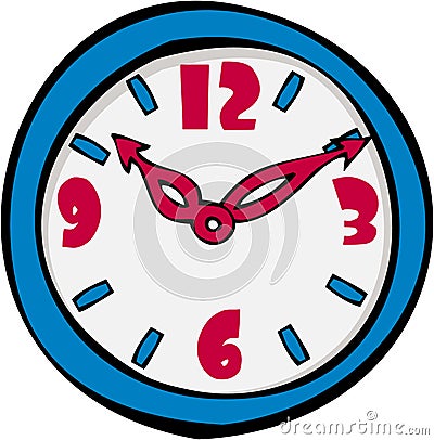 Clock Cartoon Vector Illustration