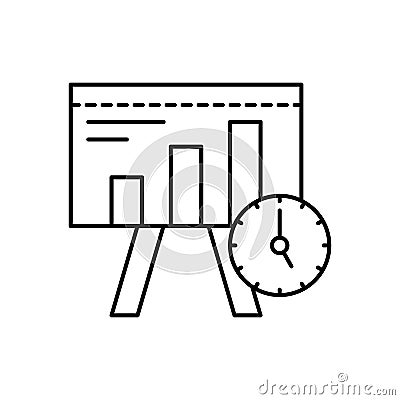Clock, chart icon. Simple line, outline vector elements of time management for ui and ux, website or mobile application Stock Photo