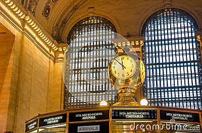 Clock in the Concourse of Grand Central Terminal Editorial Stock Photo