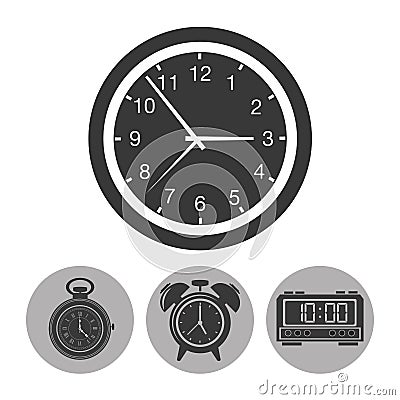 Clock design. time icon. flat illustration, vector graphic Vector Illustration