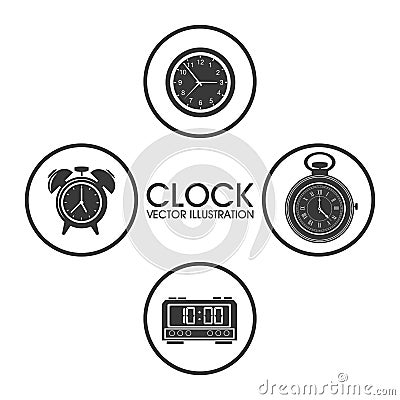 Clock design. time icon. flat illustration, vector graphic Vector Illustration