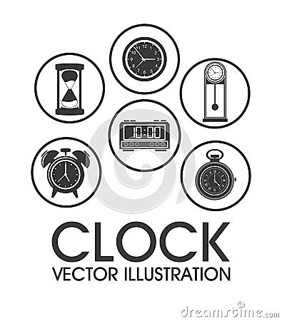 Clock design. time icon. flat illustration, vector graphic Vector Illustration