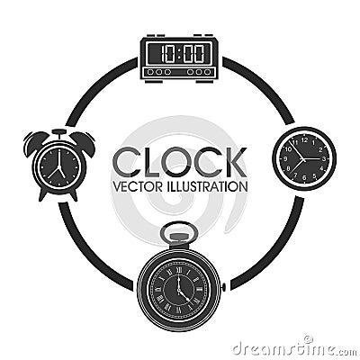 Clock design. time icon. flat illustration, vector graphic Vector Illustration