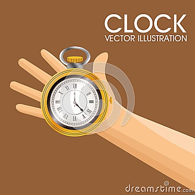 Clock design. time icon. flat illustration, vector graphic Vector Illustration