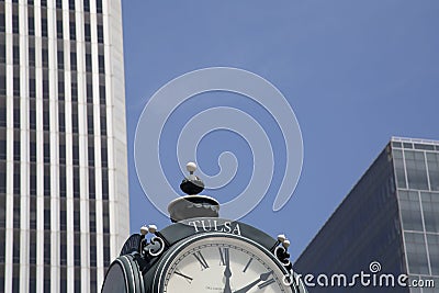 Clock in downtown Tulsa Oklahoma USA Stock Photo