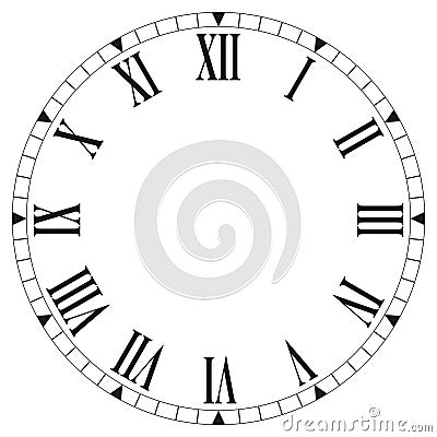 Clock face blank on white background - Vector illustration Vector Illustration