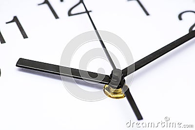 Clock face. Close up on clockwise. Time concept. Time concept with watch or clock Stock Photo