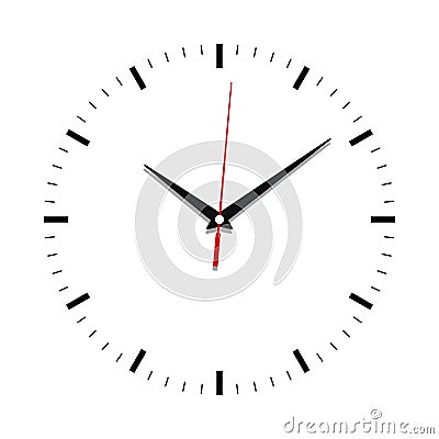 Clock face close up without numbers Cartoon Illustration