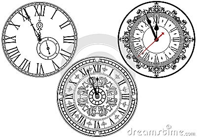 Clock Face Collection Vector Illustration