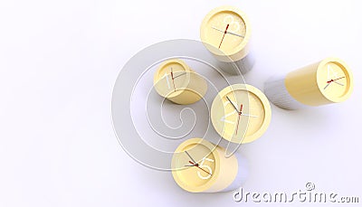 Clock face Ideas yellow watches abstract Concept Time passing and business leaders inspiration deadline Stock Photo