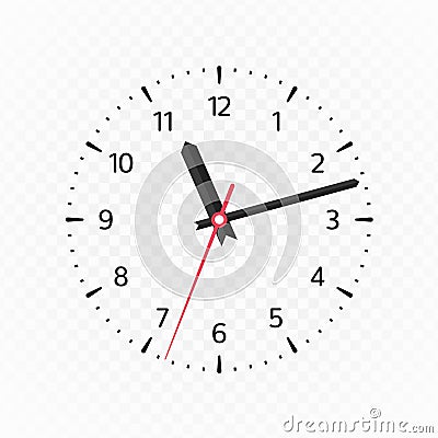 Clock face mockup. Vector Illustration