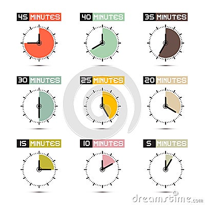 Clock Face Vector Illustration Set Vector Illustration