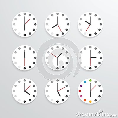 Clock flat icon app vector illustration. Vector Illustration