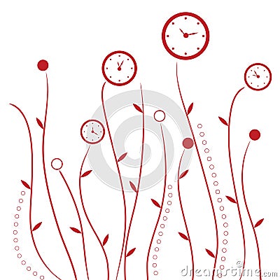 Clock flowers Stock Photo