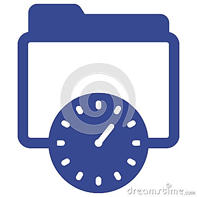 Clock folder Isolated Vector icon which can easily modify or edit Vector Illustration