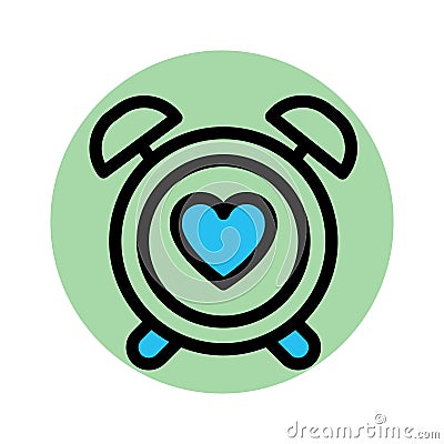 Clock, heart fill background vector icon which can easily modify or edit Vector Illustration