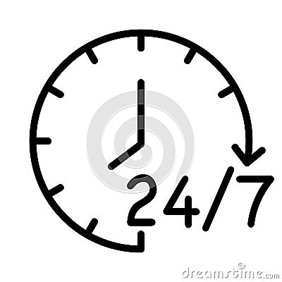 Clock hours concept icon working hours vector Stock Photo
