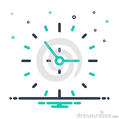 mix icon for Clock, around the clock and time Vector Illustration
