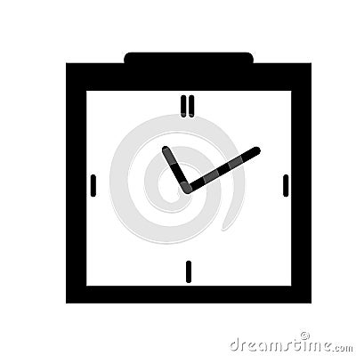 Clock icon in black box style, timer on isolated background. Vector design element Vector Illustration