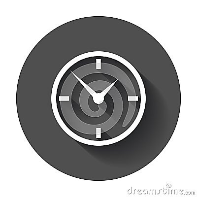 Clock icon, flat design. Vector Illustration