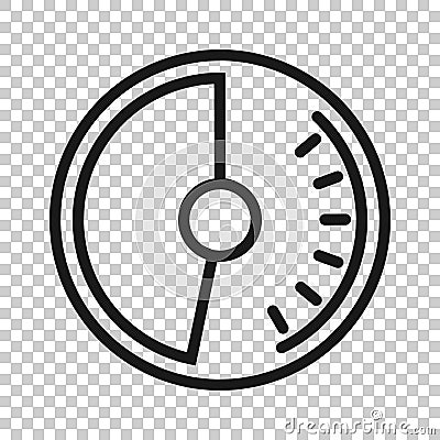 Clock icon in flat style. Watch vector illustration on white isolated background. Timer business concept Vector Illustration