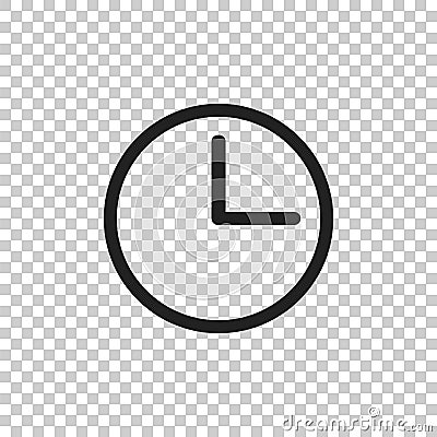 Clock icon illustration. Flat vector clock pictogram Vector Illustration