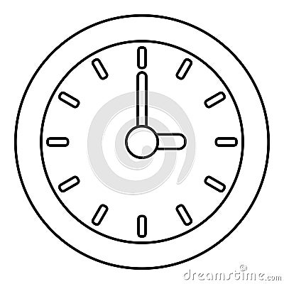 Clock icon, outline style Vector Illustration