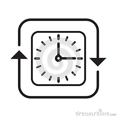 clock icon with rotating arrows. Vector illustration decorative design Vector Illustration