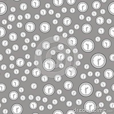 Clock Icon Seamless Pattern Vector Illustration