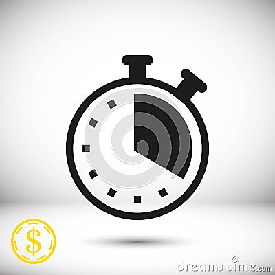 Clock icon stock vector illustration flat design Vector Illustration