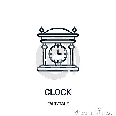 clock icon vector from fairytale collection. Thin line clock outline icon vector illustration Vector Illustration