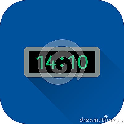 Clock icon. Vector. Flat design with long shadow. Vector Illustration