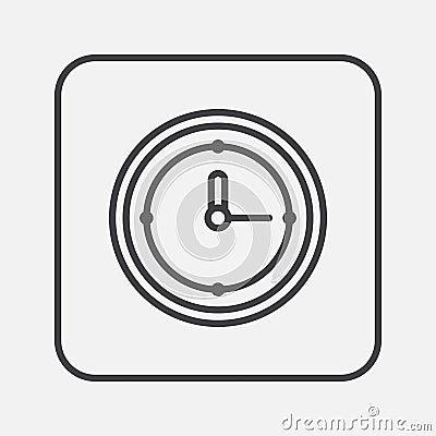 Clock icon vector isolated on grey. Vector Illustration