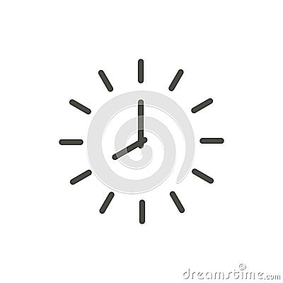 Clock icon vector. Line time symbol. Vector Illustration