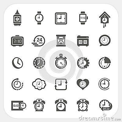 Clock icons set Vector Illustration