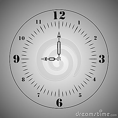 Clock on a light background. Element, template, icon. Vector illustration for your creativity. Vector Illustration