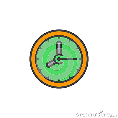 Clock line icon, filled outline vector sign, linear colorful pic Vector Illustration