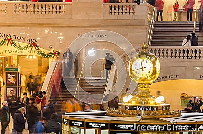 Clock in the main Concourse of Grand Central Terminal Editorial Stock Photo