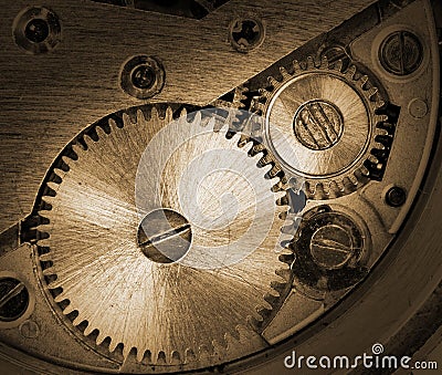 Clock mechanism Stock Photo