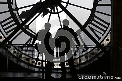 Clock at the Orsay Museum Editorial Stock Photo