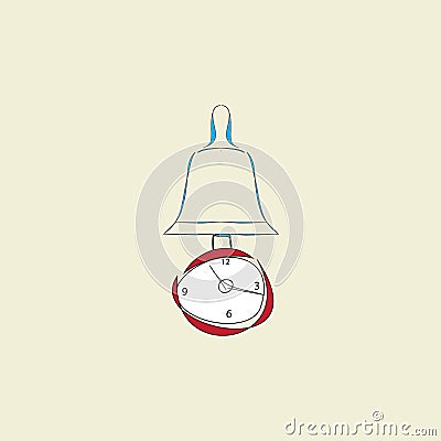 Clock with pendulum and alarm Vector Illustration