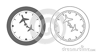 Clock plane arrow icon Vector Illustration