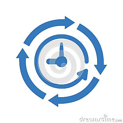 Clock, restoration, history, time icon. Blue vector graphics Vector Illustration