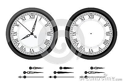 Clock with roman bended numerals Vector Illustration