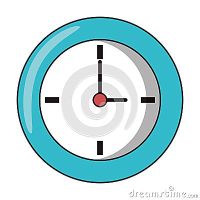 Clock round frame time symbol isolated Vector Illustration