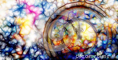 Clock showing five minutes to twelve. Time to stop and realize the values of life and fractal effect Stock Photo